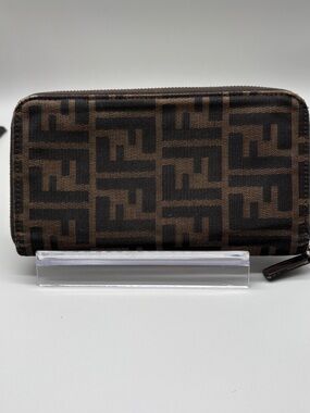 Fendi Zucca FF Canvas Zip-Around Wallet